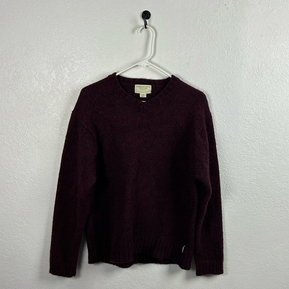 American Eagle Outfitters Men’s Maroon Wool Blend Sweater Long Sleeve Sz XXL